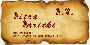 Mitra Maricki vizit kartica